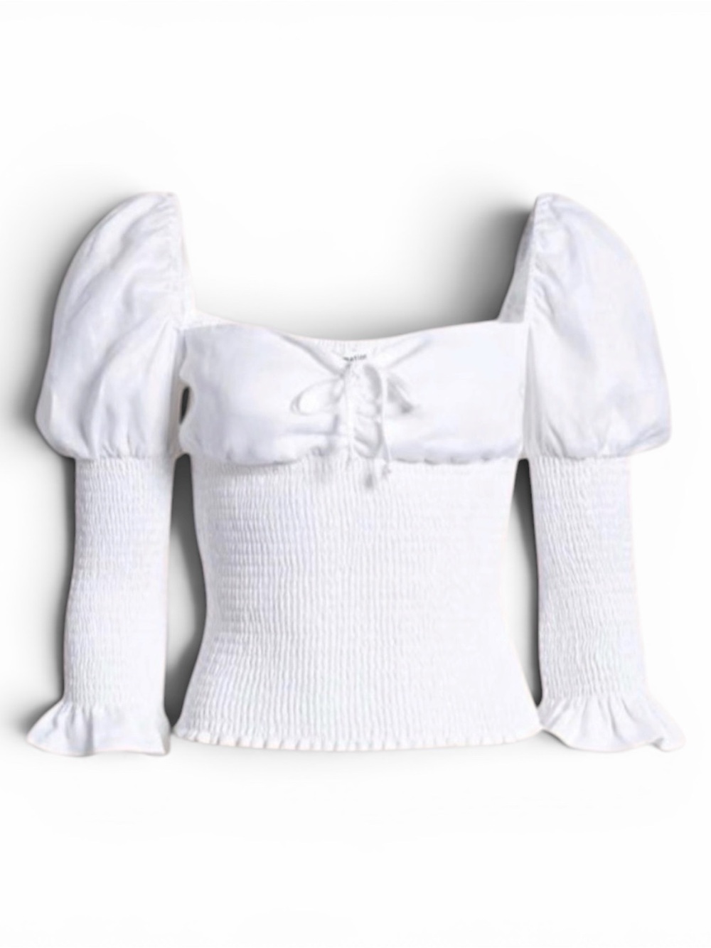 Reformation Smocked Puff Sleeve Milkmaid Top NWT Medium